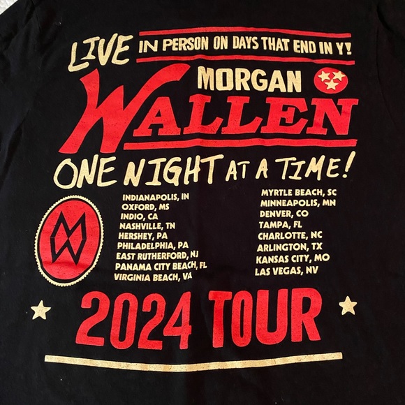 Black Graphic Tee Morgan Walker Size small concert tee - Picture 5 of 5